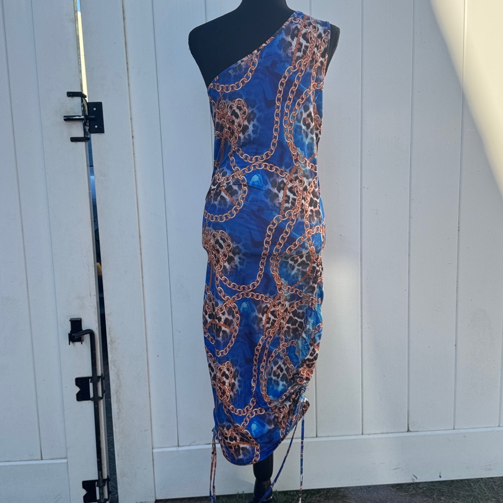 Chain print maxi dress lg nwt